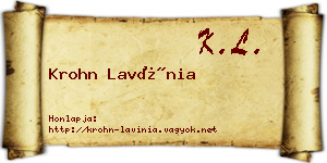 Krohn Lavínia névjegykártya